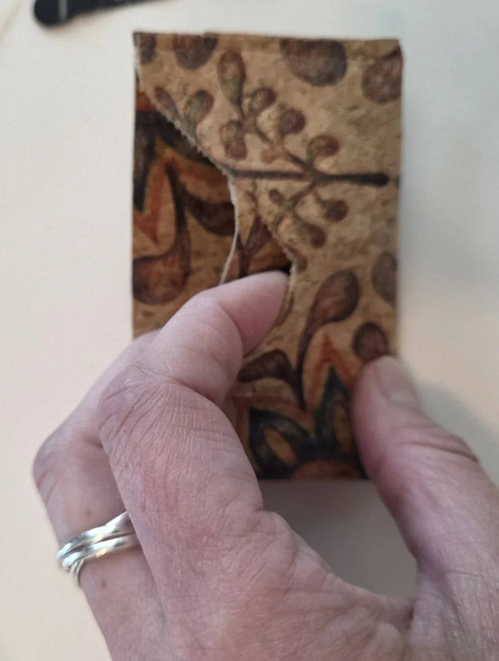 Cork Floral Print Women's Wallet - Natural Brown